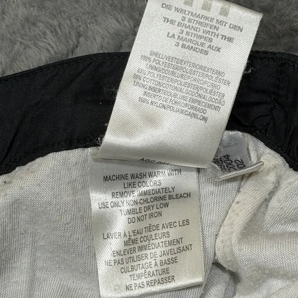 Vtg Adidas Track Windbreaker Pants Men Medium Black Baggy Y2K Zipper Lined